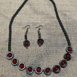 Hematite Necklace and Earrings